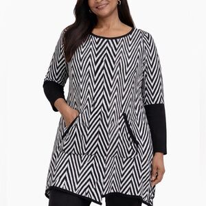 Nordstrom Signature Collection 100% Cashmere Sweater Black White XS Oversized